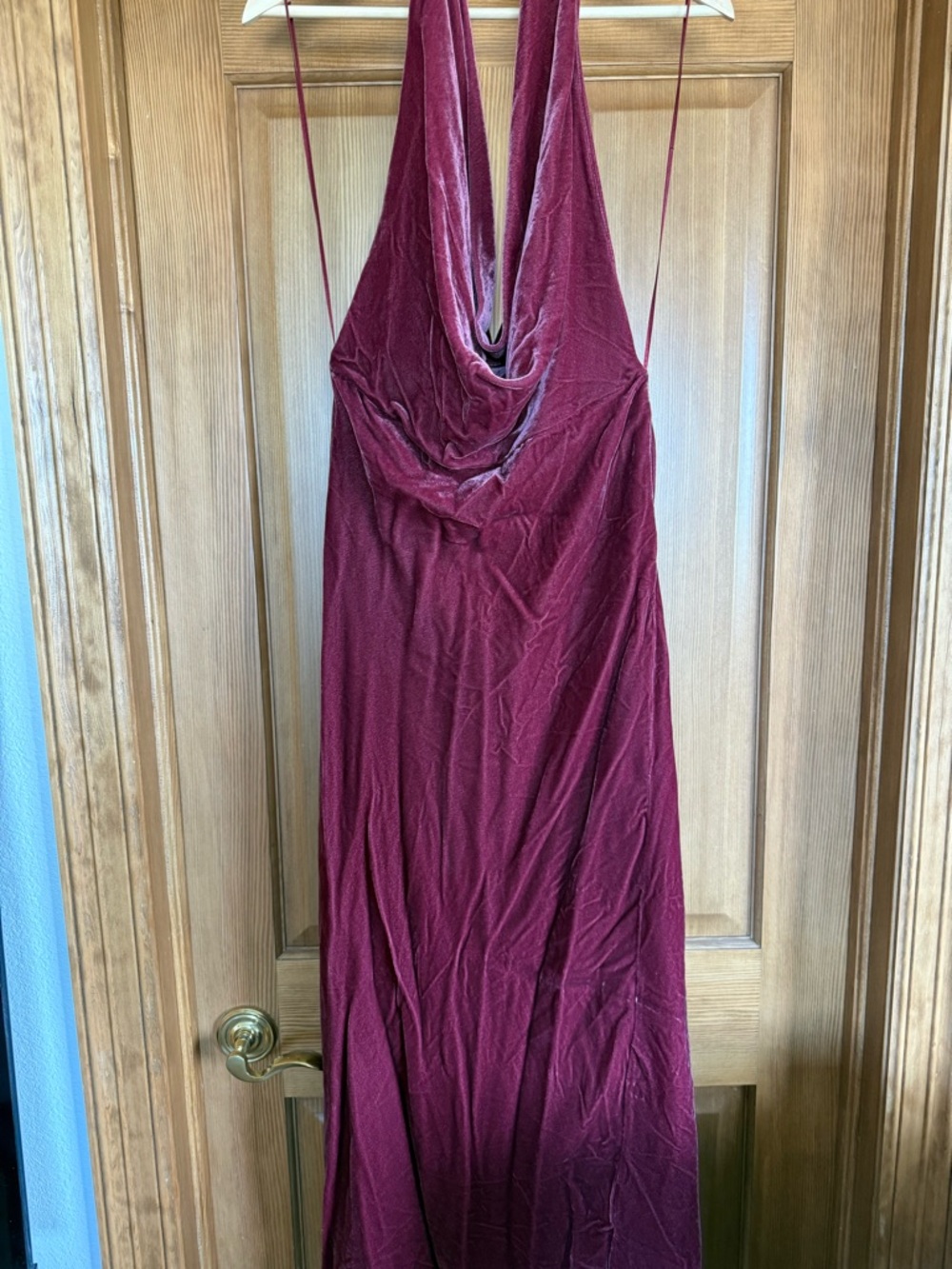 Zara Wine Red Backless Cowl Maxi Dress
